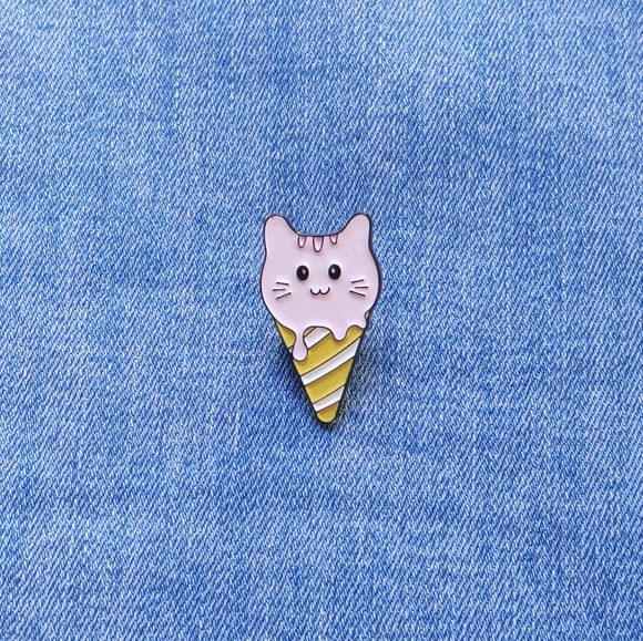 Cassãj Accessories - 2/$20 Kitten Ice Cream Cone Enamel Pin